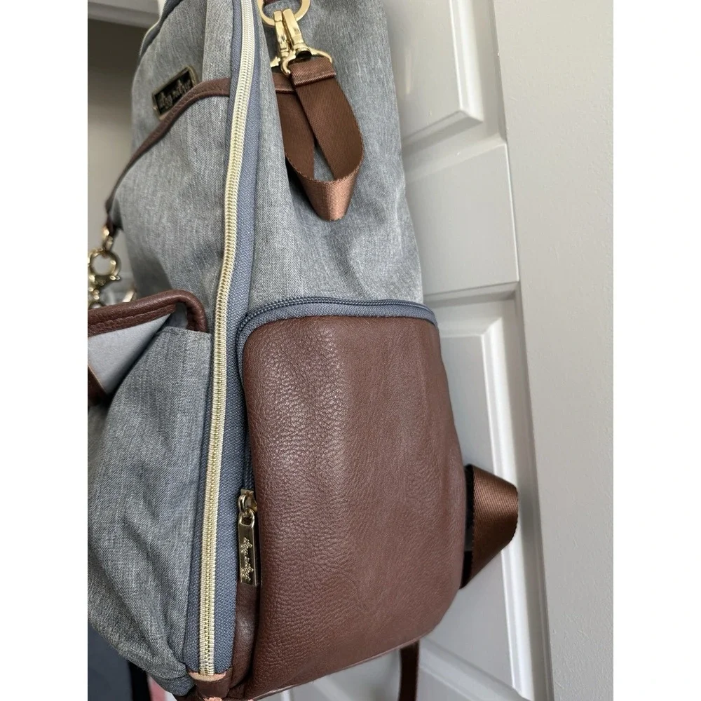 Itzy Ritzy Boss Backpack Diaper Bag Handsome Heather Gray Functional 17 Pockets